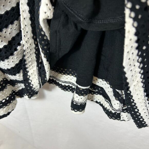 Banana Republic Black Ivory Striped Eyelet Sleeveless Fit & Flare Dress Size 4 - Picture 9 of 14